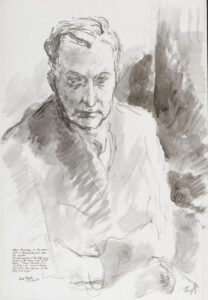 Alfred Rosenberg in his Prison Cell at Neumunster just after his capture Art.IWM ART LD 5591